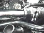 Closeup view of the MAF pipe. Notice how there is plenty of clearance from the radiator hose.