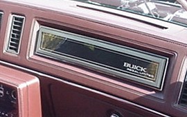 Glovebox plate of an 87 Turbo Regal Limited, notice the raised border around the perimeter.